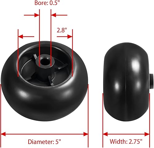 Miniatura 2 de Parts Camp Ruedas de cubierta de repuesto 753-04856A para Cub Cadet RZT50 RZT54 LT1050 SLT1554 4 paquetes