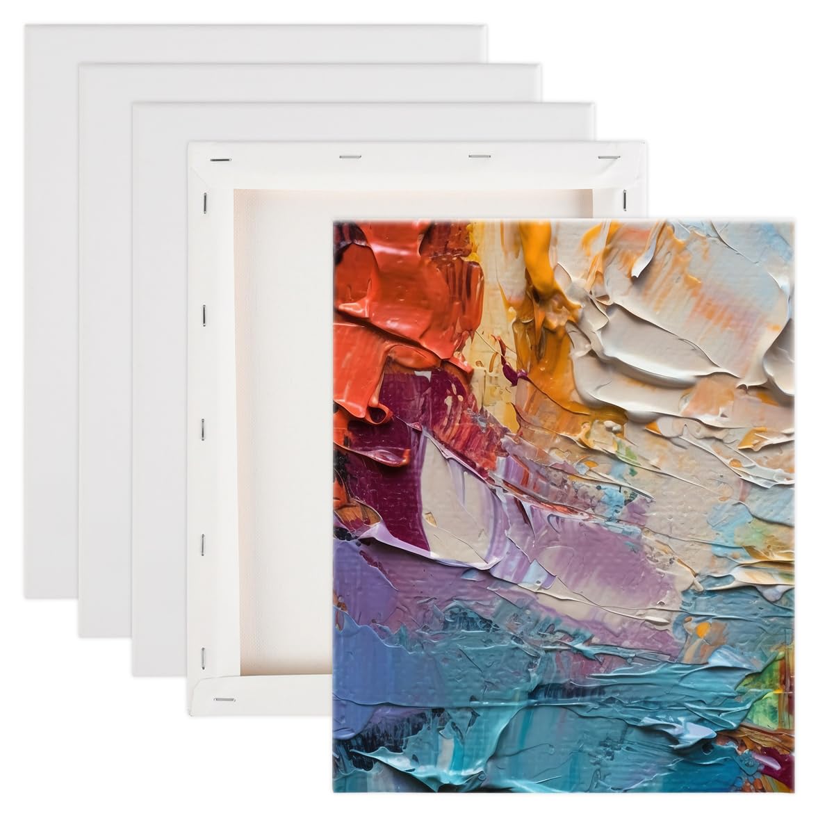 5 Pièces 24x30cm Toiles à Peindre Encadrées, 1,6cm D'épaisseur Panneaux de Toile, Toile Peinture pour Peintures Acryliques, Peintures À L'huile Gouache, Cartons Entoilés