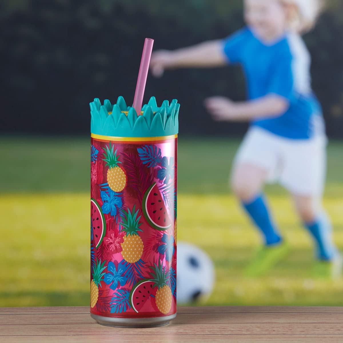 SASASA Frosted Acrylic Sipper Cup with Straw and Lid - Ideal Tumbler for Water, Juice, Milk, and Other Beverages - 468ml (KT-007-B) 1