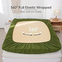 Vista 21 de Simple&Opulence Linen Fitted Sheet (1 Piece) - 14 Inch Deep Pocket Mattress Cover Natural Flax Cotton Blended Soft Breathable Bedding - Linen, Full