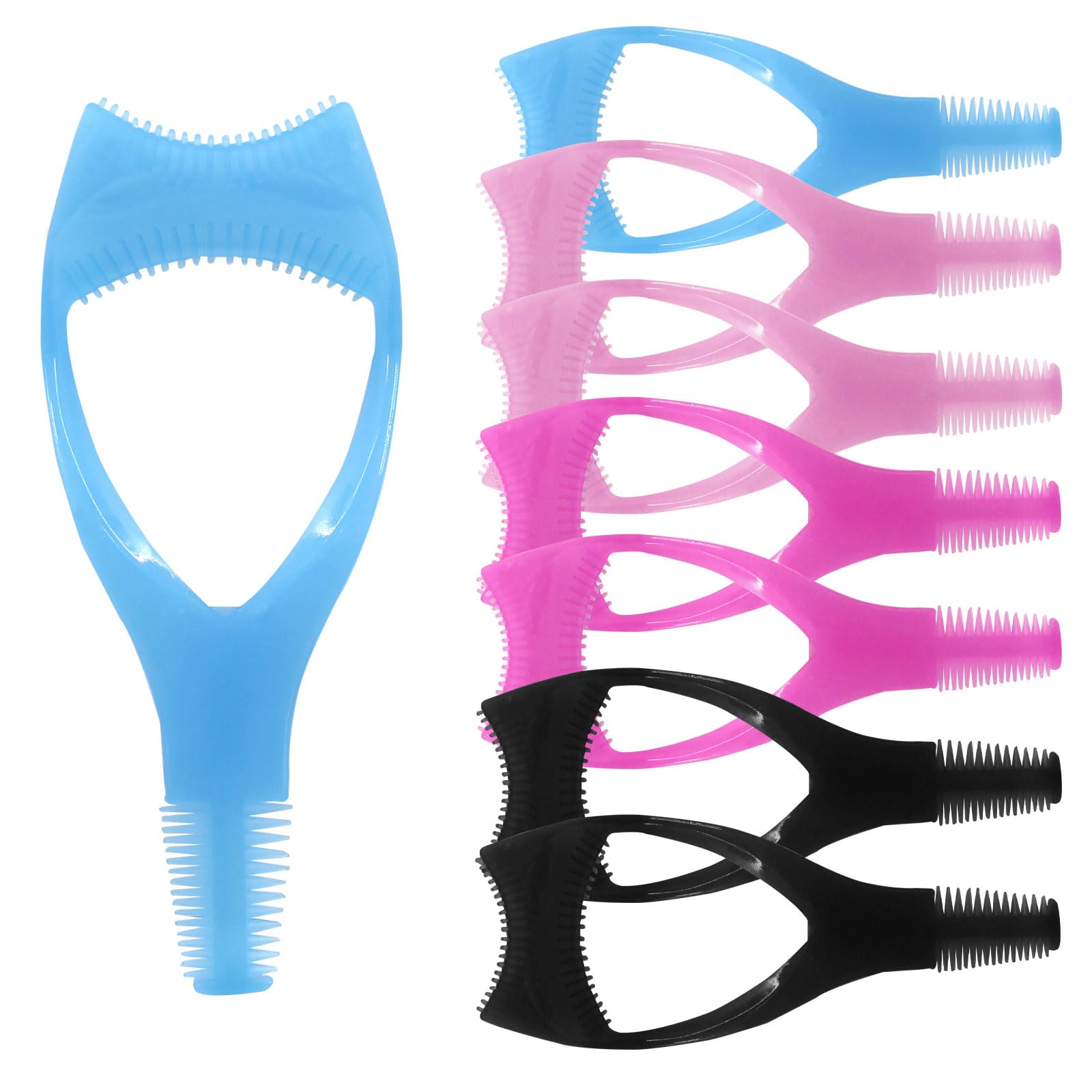 Coufce 8 Pcs Mascara Shield Applicator Guard, 3 in 1 Mascara Shield Upper Lower Mascara Applicator Tool?Pink, Hot Pink, Blue, Black?