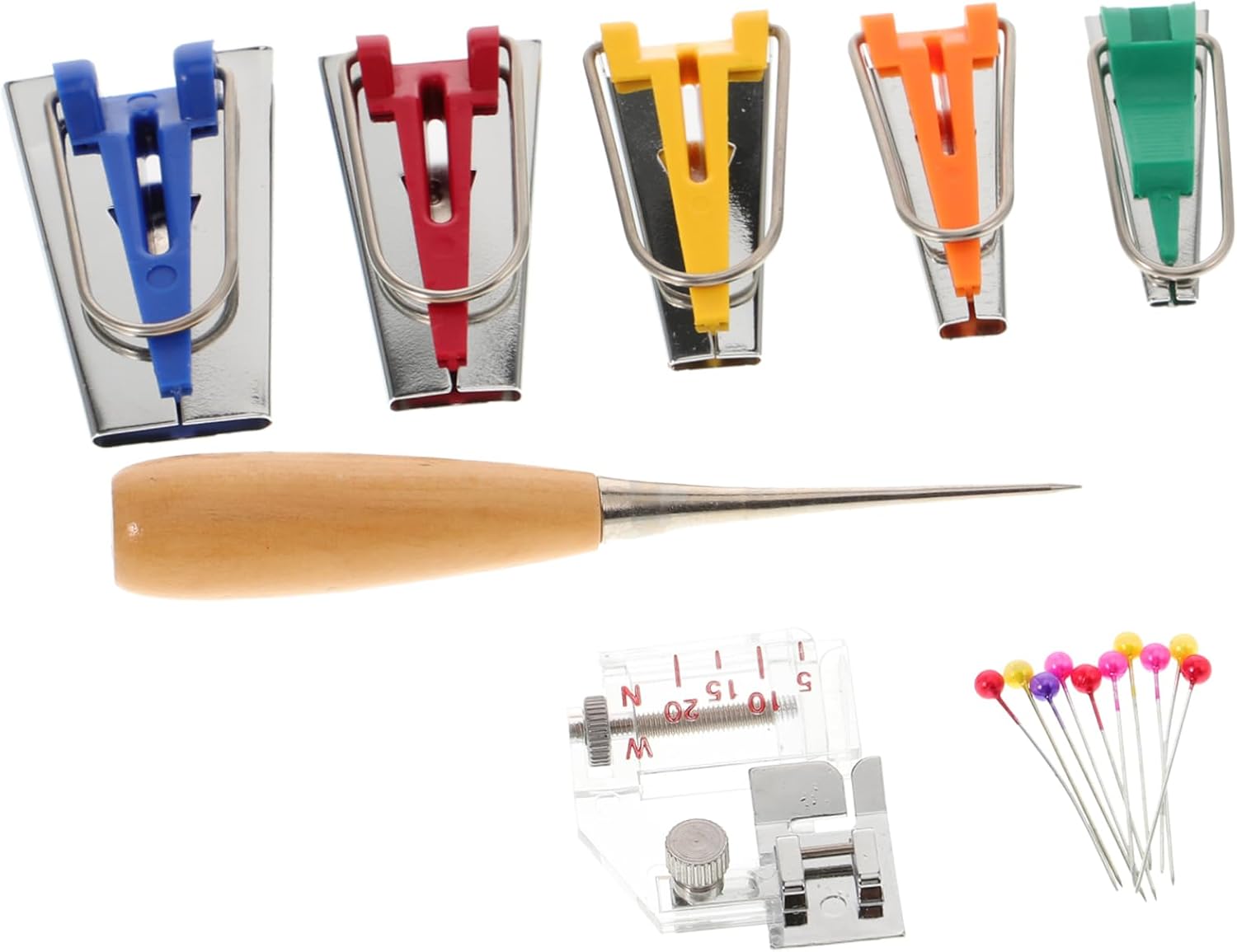 Anneome Bias Tape Maker for Seam Binding DIY Fabric Quilting Binding Tape Makers Kit Sewing Tools for Hemming Arts Crafts Save Money