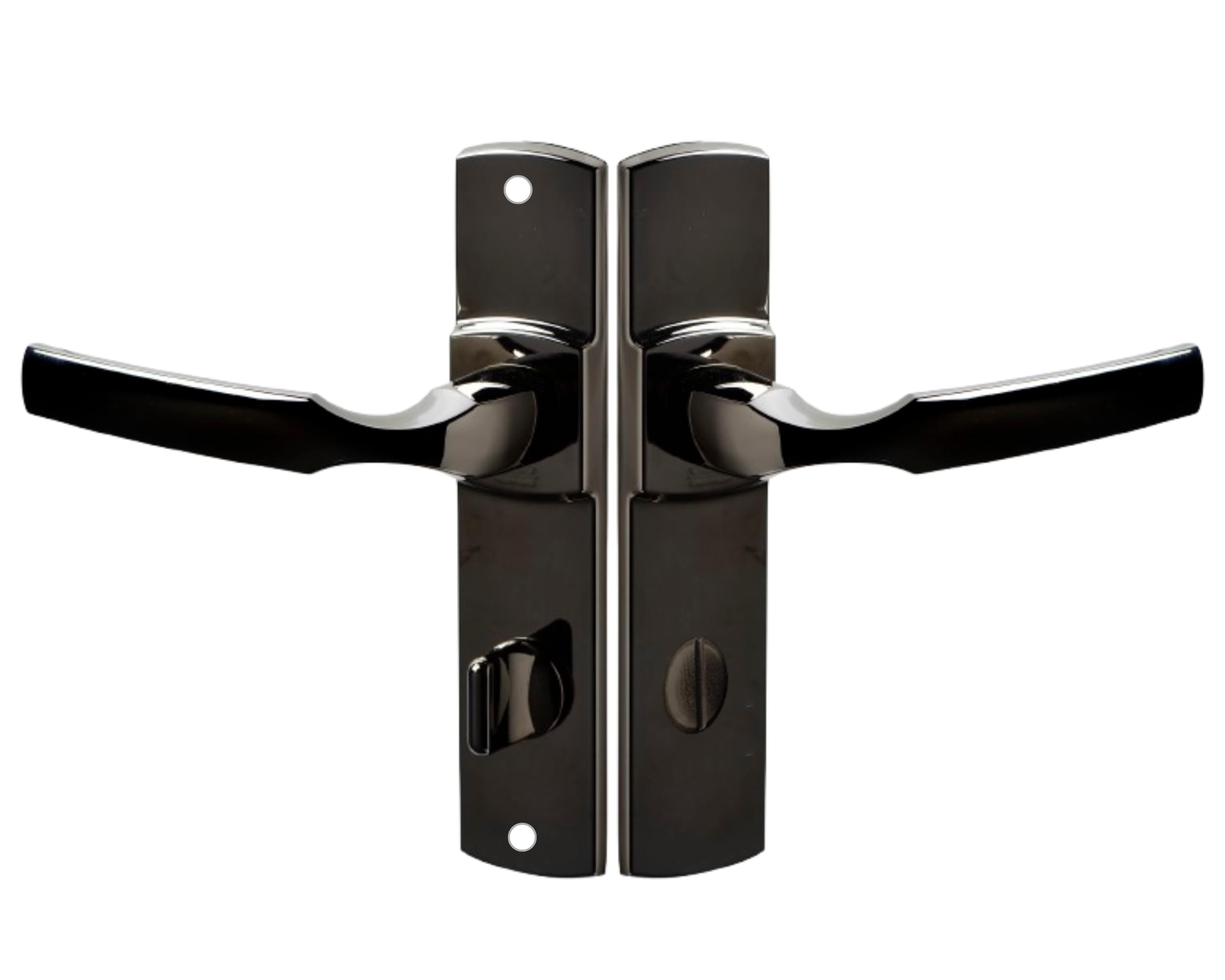 Vachette Ensemble de Poignée de Porte sur Plaque ARTIS - Version à Condamnation pour Porte de WC, Salle de Bain - Entraxe 195 mm - Matériau Zamak Résistant - Garantie 10 Ans - Finition Diamant Noir
