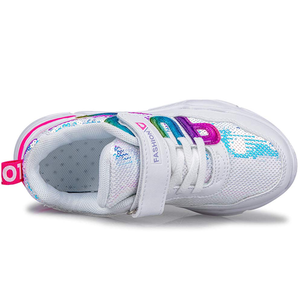 Zapatillas con Lentejuelas Niña Zapatos de Gimnasia para Caminar Ligero Trainers Kids