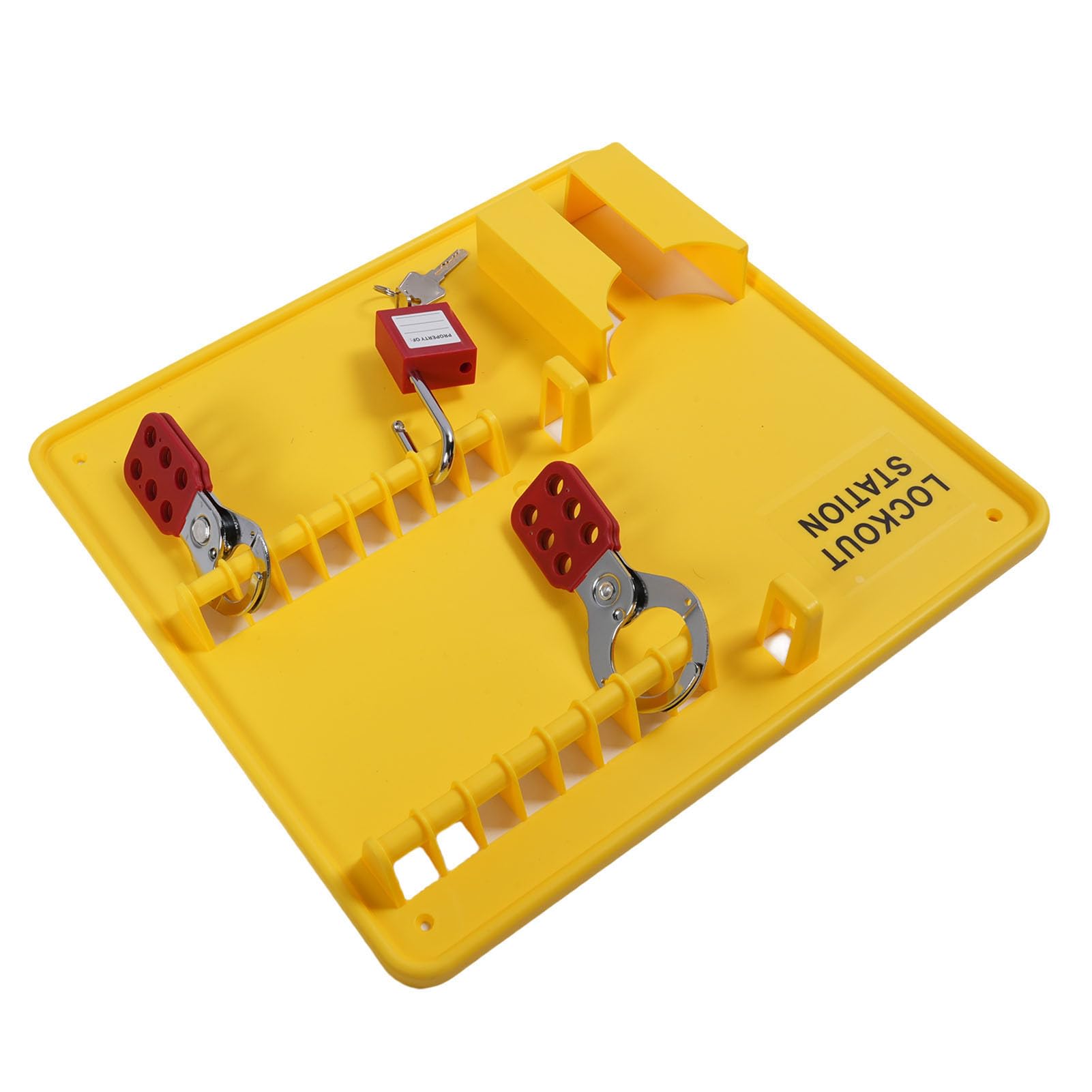 Blocco industriale Tagout Station Board PC Montaggio a parete Lock Out Tag Out Kit con 16 Lucchetti 20 4 Hasp Lock per la sicurezza