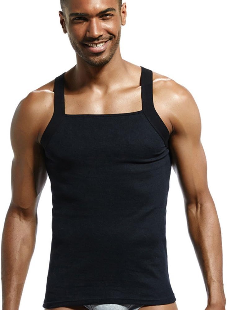 Nevera MenG-Unit Style Square Cut Tank Top Sleeveless Bodybuilding Muscle for Men