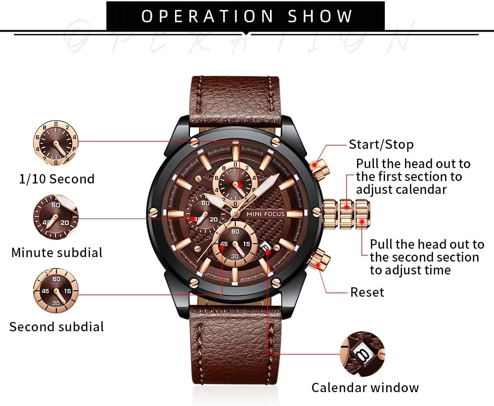 AIMES Mens Watches for Men Casual Chronograph Waterproof Sport Military Watch Analog Quartz Movement Stylish Luxury Dress Wrist Watch Elegant Gift Watch for Men - Image 6