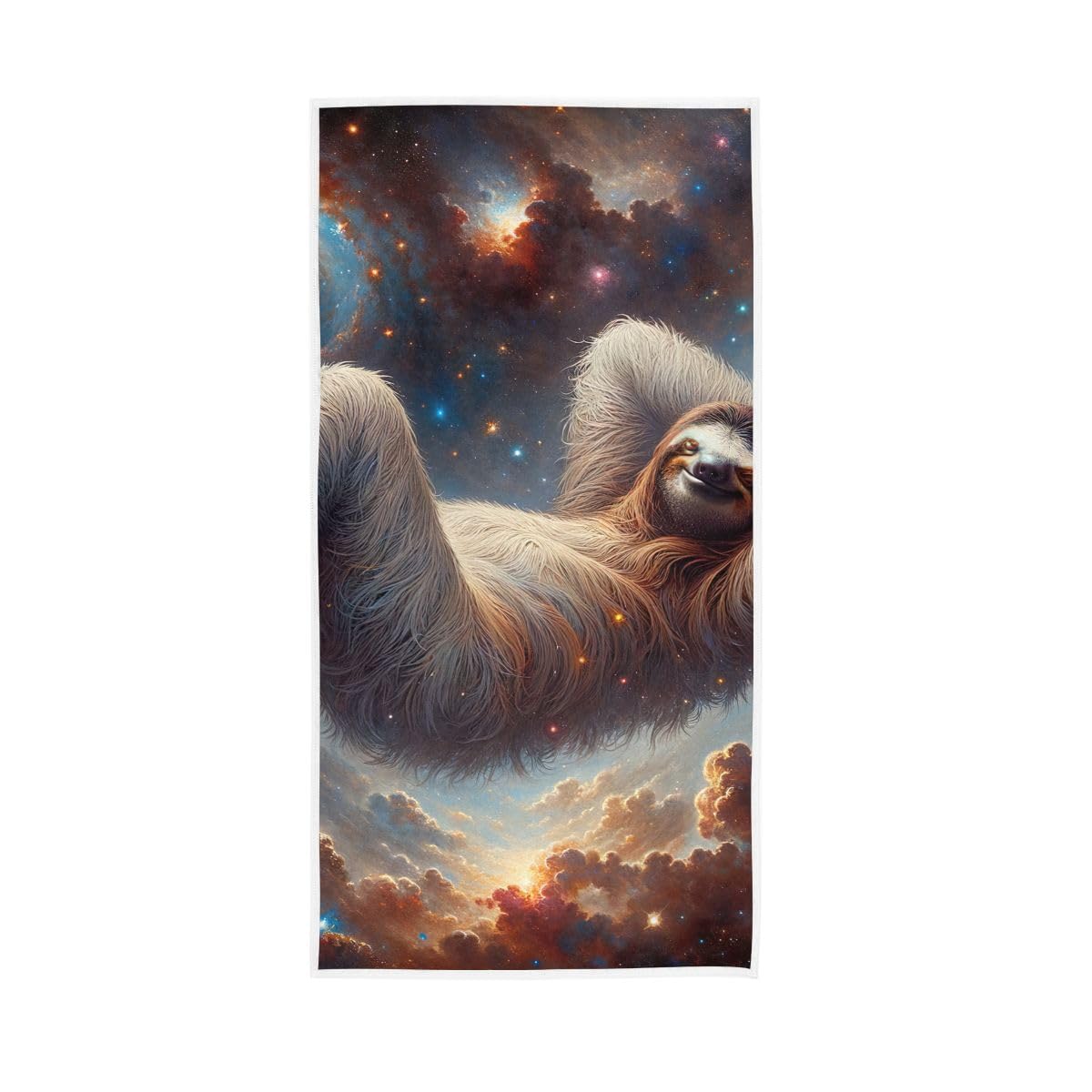 HUYGD Sloth on Galaxy Hand Towel, Shower Towels for Hand, Face, Hair, Yoga, Kitchen, Bath 15 x 30 Inches