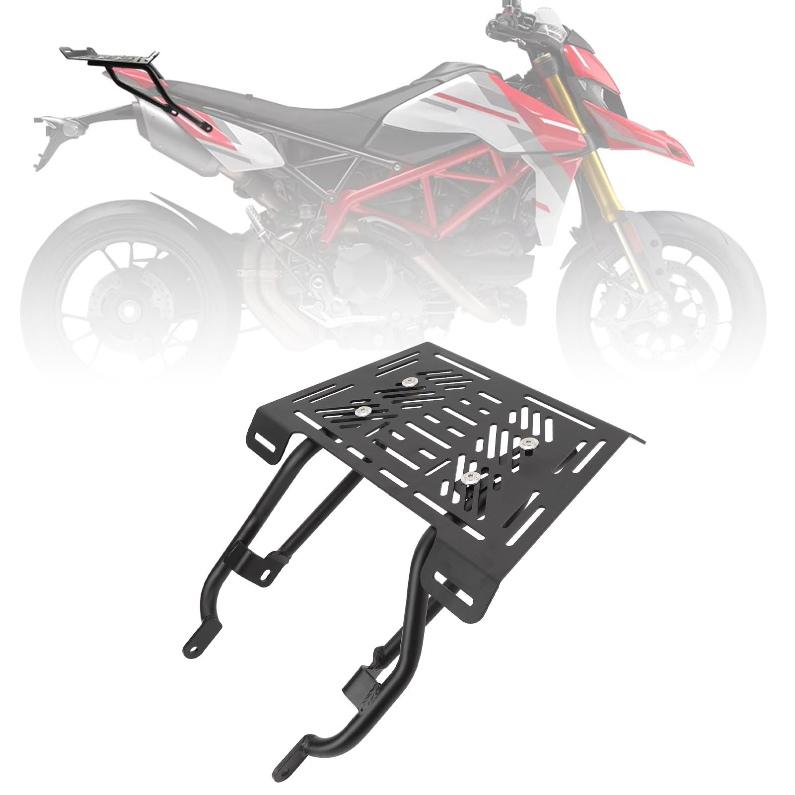 Bagażnik tylny motocykla aluminiowy żelazny bagażnik o dużej nośności kompatybilny z HYPERMOTARD 950 SP 2019-2023
