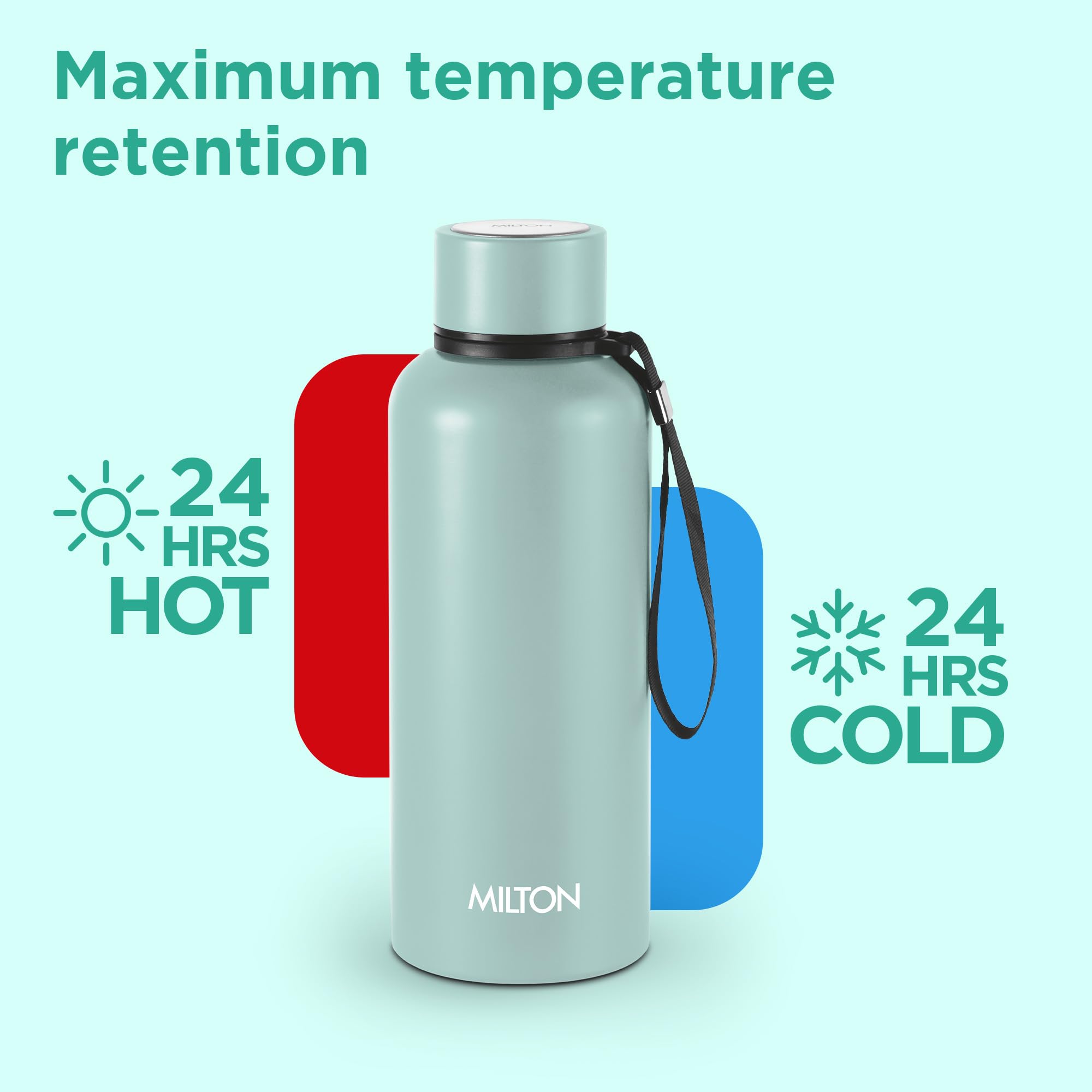 Milton Aura 750 butelka termostalowa, 750 ml, szara, ciepła i zimna przez 24 godziny, łatwa do przenoszenia, odporna na rdzę, szczelna, herbata, kawa, biuro, siłownia, dom, kuchnia, wędrówki,