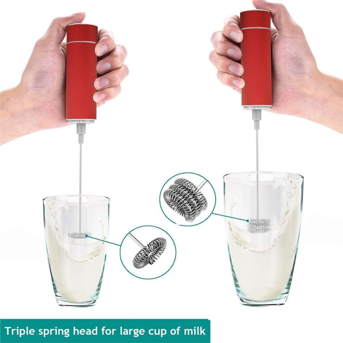 Frullino Montalatte per Macchiato Montalatte in Acciaio Inossidabile, Creatore di Schiuma Portatile, Miscelatore Portatile per Bevande con Frusta Schiumatore Latte