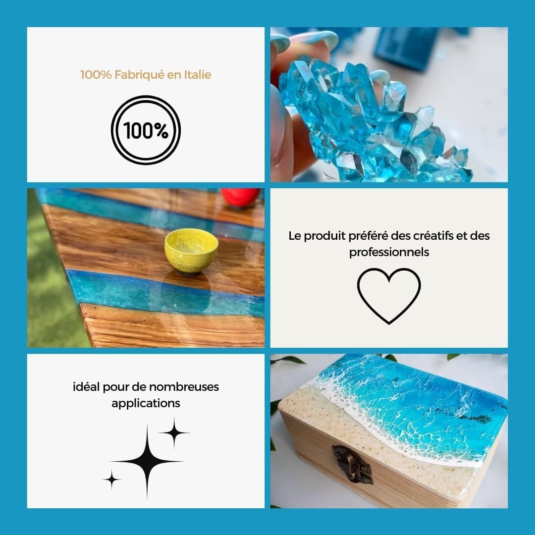 Resin Pro Icrystal Résine èpoxy – 3 Kg Resine Ultra Transparent - Pour la création de bijoux, River Table, créations artistiques, modélisme, Sans BPA - Assistance technique en Français