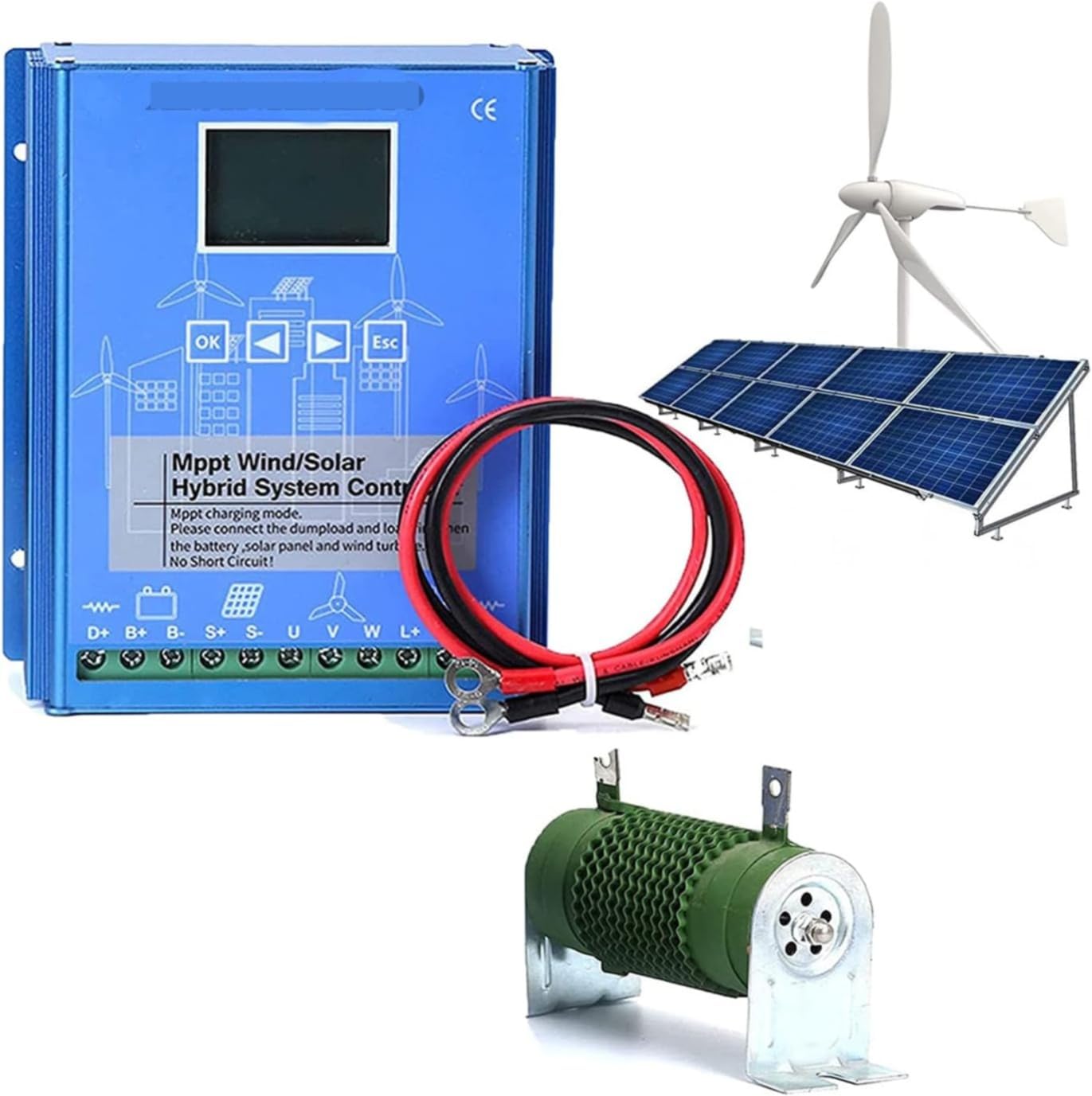 Regulator ładowania solarnego i wiatrowego MPPT 3000 W do akumulatorów 12 V, 24 V i 48 V