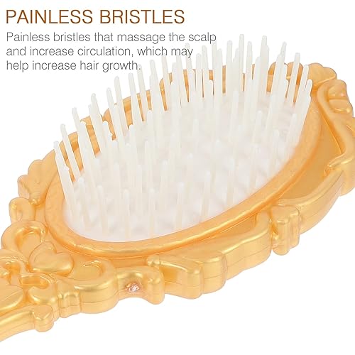 Miniatura 5 de EXCEART 1 juego de 5 piezas de peine de espejo vintage espejo de mano antiguo cepillo de pelo con soporte de almacenamiento para herramienta de