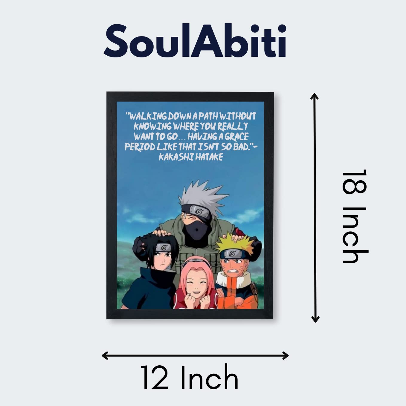 SoulAbiti Naruto Team kakashi photo (12inch X 18inch, Framed) 3