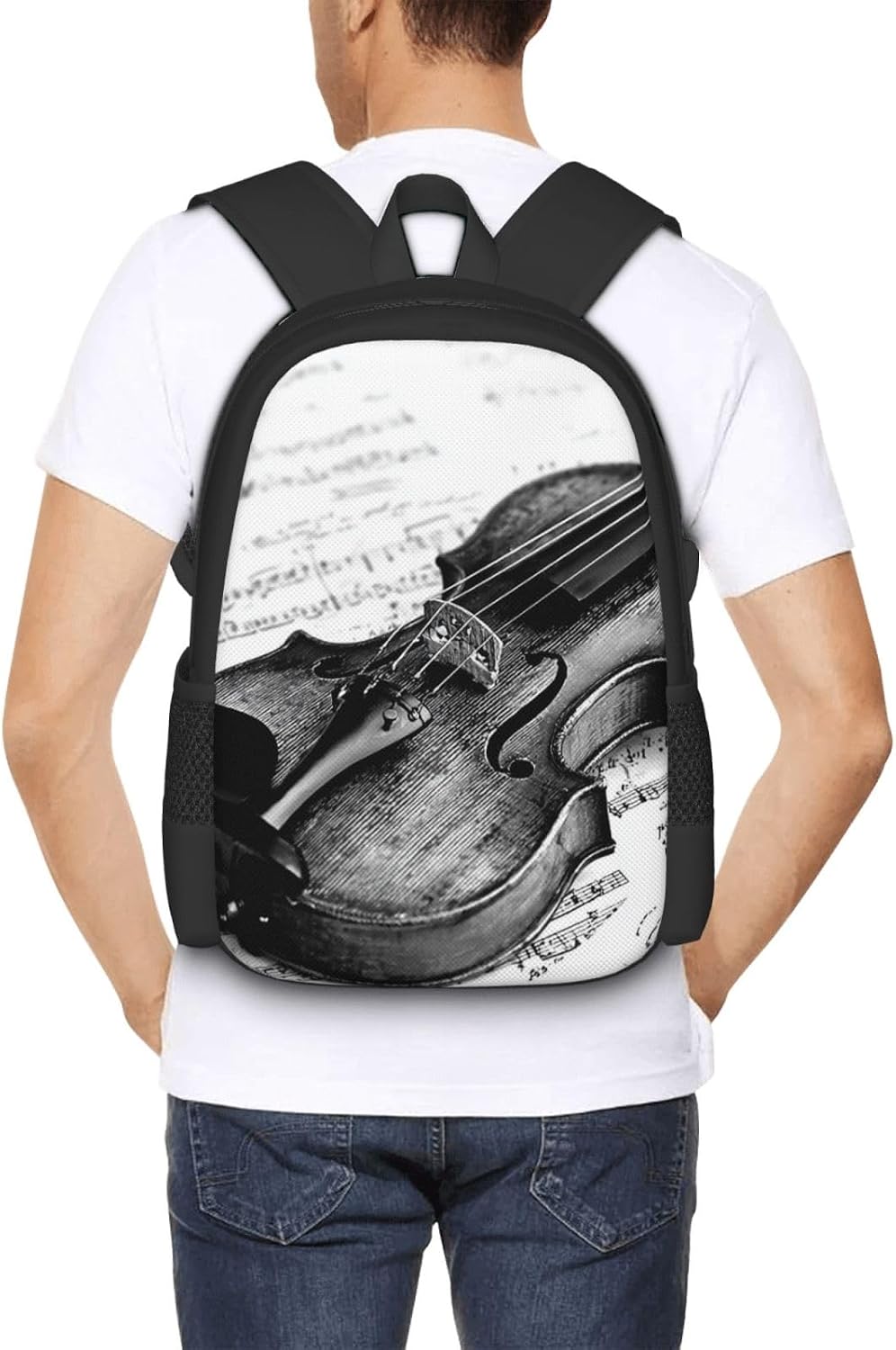 Travel Backpack for Women Men Lightweight 17 inch Laptop Bag Violin Sheet Music Backpack Casual Daypack image 5