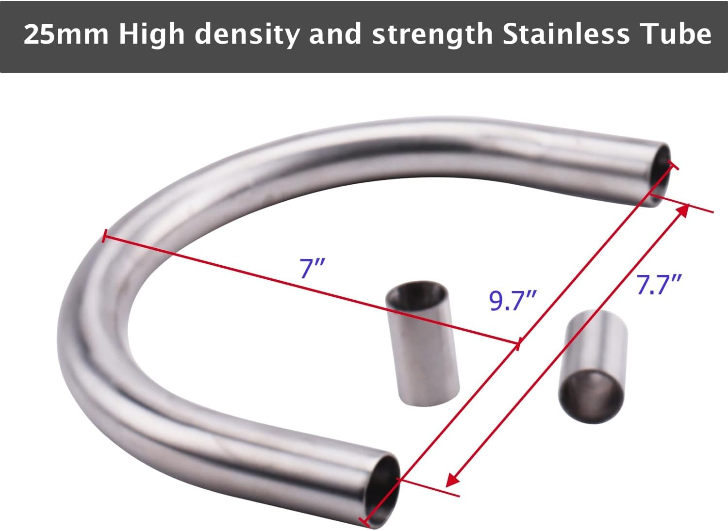 Stainless Steel Universal 1'' 25mm Rear Frame Hoop For Motorcycle Brat Style Seat, Large CC Bike, Cafe Racer Custom, Vintage Bikes
