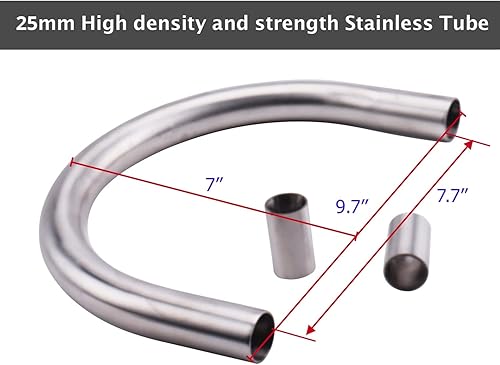 Miniatura 3 de Aro universal de acero inoxidable de 1 pulgada y 0.984 in para asiento de motocicleta estilo mocoso, bicicleta CC grande, Cafe Racer personalizado,