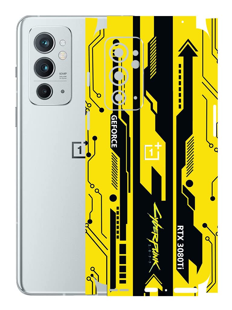 AtOdds - OnePlus 9RT Mobile Back Skin Rear Screen Guard Protector Film Wrap with Camera Protector (Coverage - Back+Camera+Sides) (Yellow Cyberpunk) (B0B49CLKQN) Amazon Price History, Amazon Price Tracker