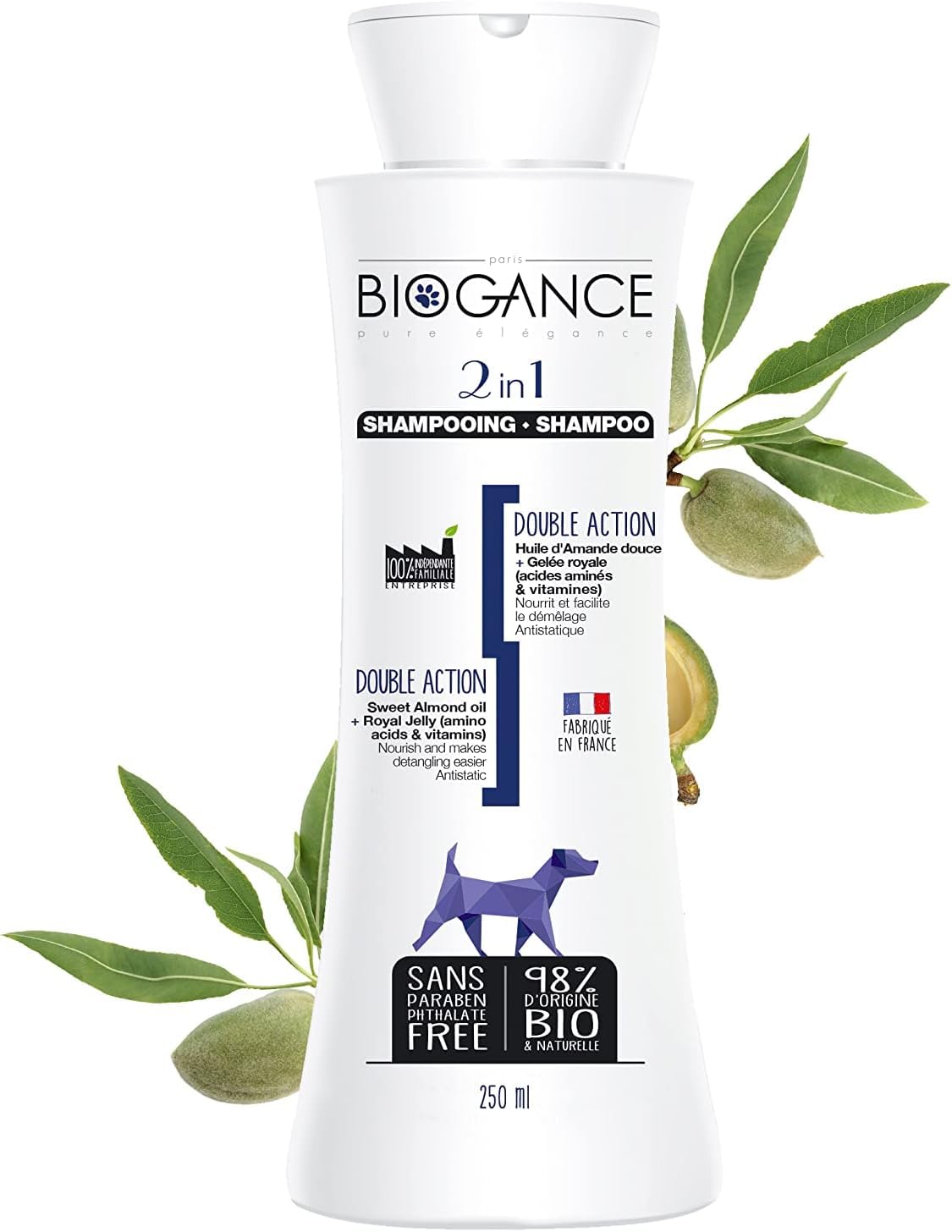 DoggydollyPS001 Silk Coat Dog Grooming and Biogance BGCS250 Dog Shampoo Set