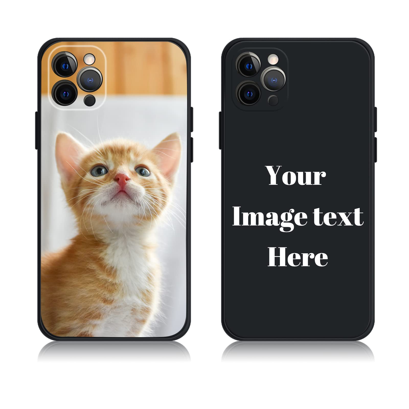 AnNengJing Custom iPhone 11 Pro Max Cases Soft Liquid Silicone Full-Body Protective Personalized Photo Name Text Logo Phone Cover for iPhone 11 Pro Max (Black)