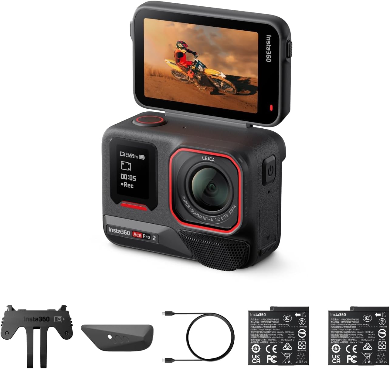 Insta360 Ace Pro 2 8K Ai Powered Action Camera - Dual Battery Bundle