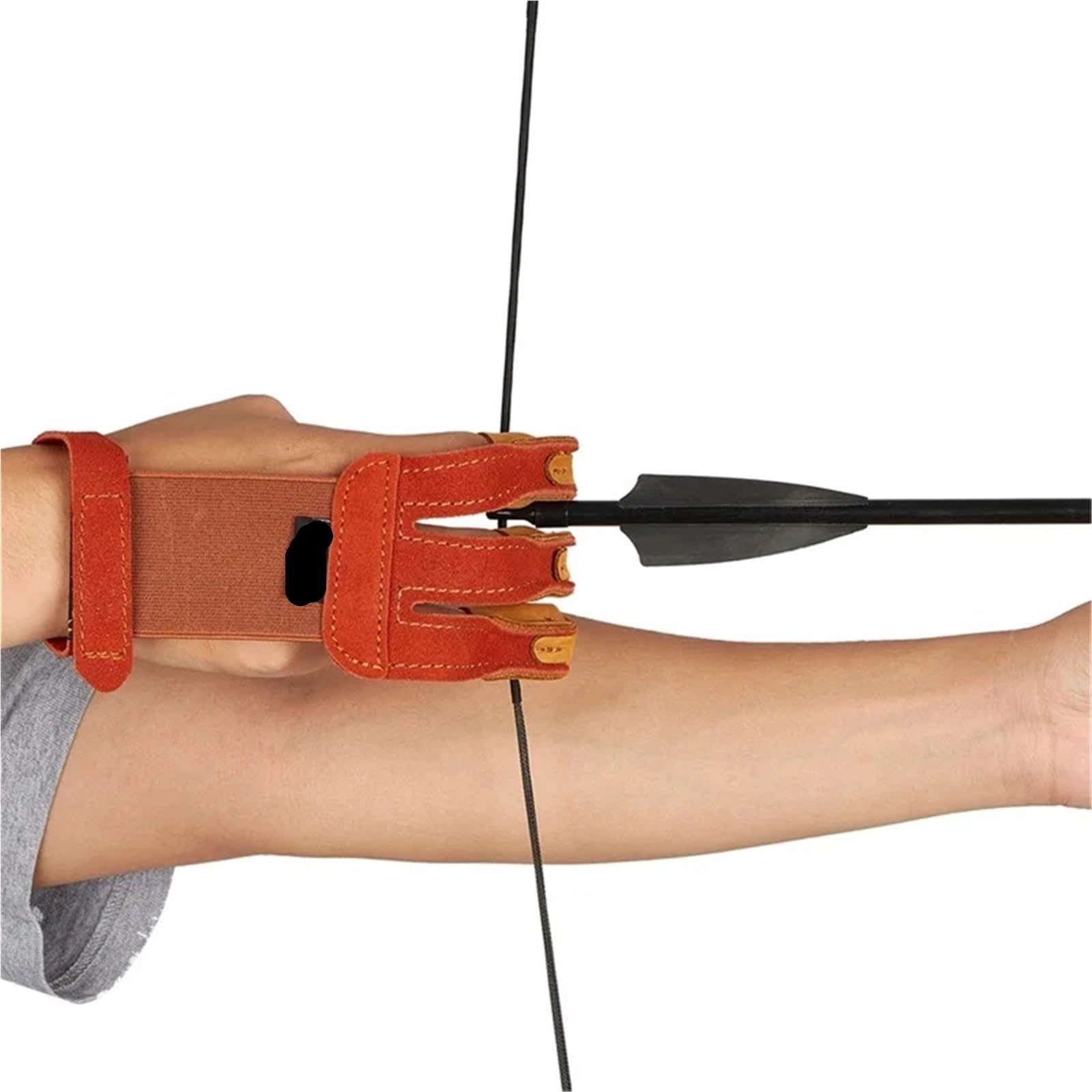 Armschutz Bogenschießen Wildleder Leder Fingerschutz Armschutz Bogenschießen Schießübungen Bogen Pfeil Sport Braun Schutzhandschuh Echtes Rindsleder 3 Finger