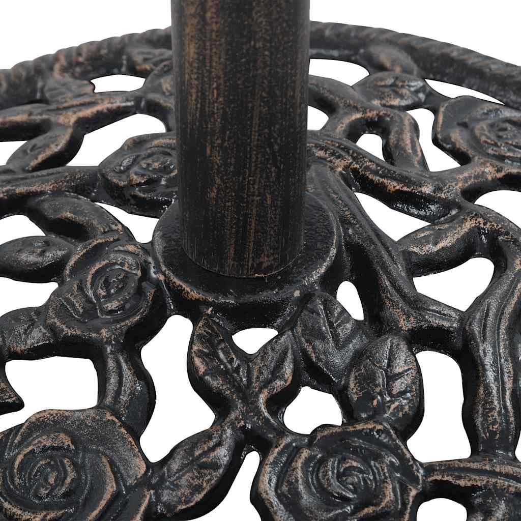 vidaXL Socle de Parasol Bronze 12 kg 48 cm Fonte