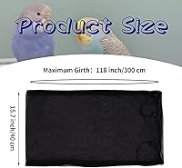 Vista 3 de Daoeny Cubierta grande para jaula de pájaros, protector de semillas para jaula de pájaros, red de malla de nailon suave y aireada ajustable