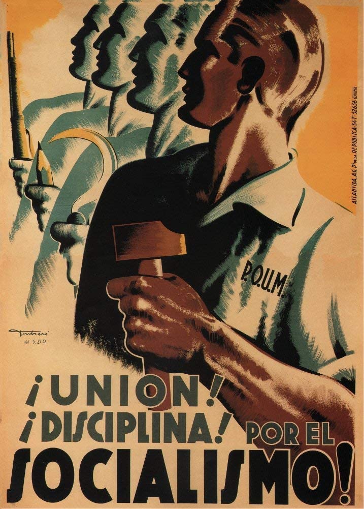 Rpw Roystone Print Works Vintage Spanish Civil War Propaganda 'Union! Discipline! For Socialism!', Spain, 1936-39, A4/A3 Vintage Propaganda Poster (A4)