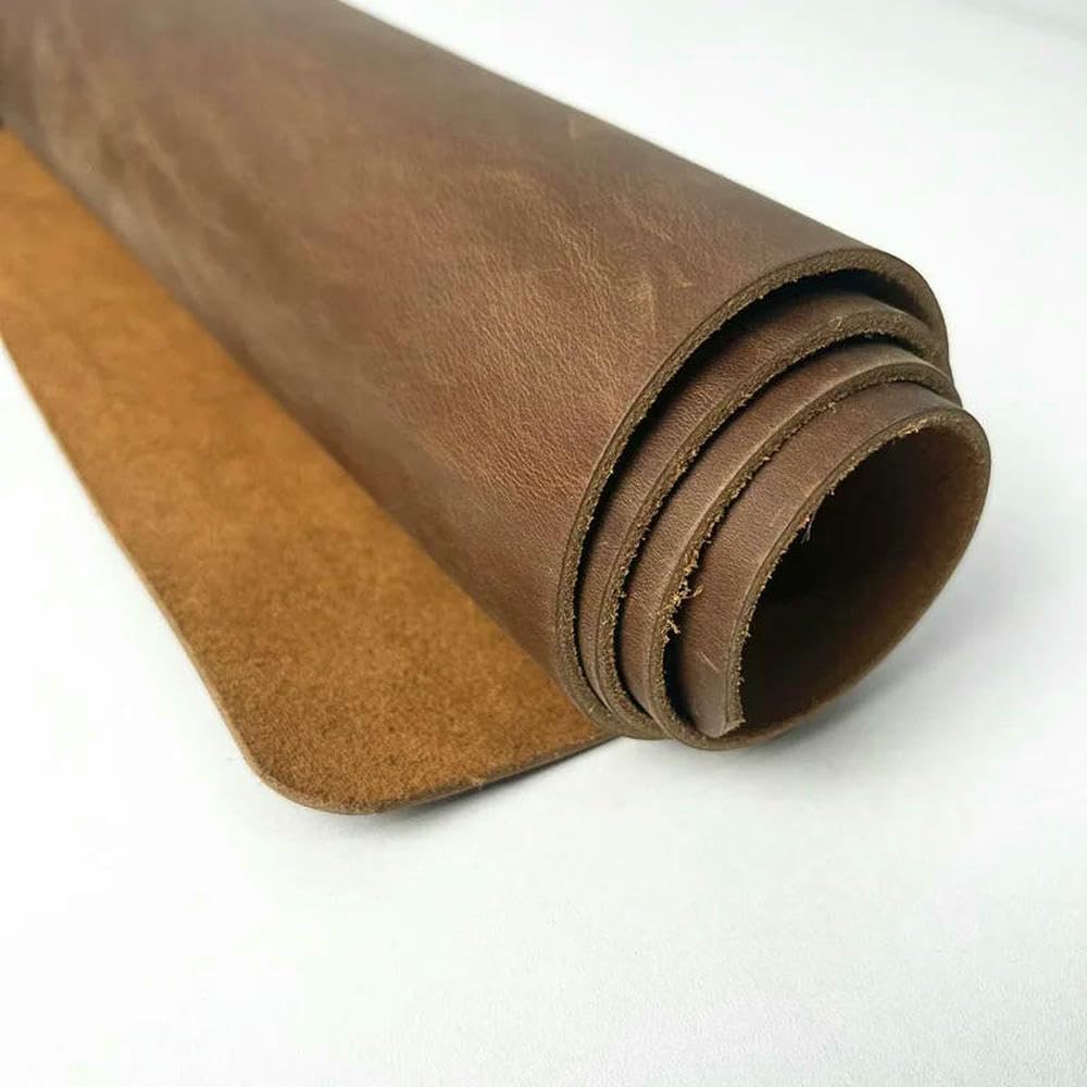 Arkusze prawdziwej skóry Skóra bydlęca 2,5 mm do majsterkowania wielokolorowa w wielu rozmiarach(Reddish Brown,10cm x 20cm)