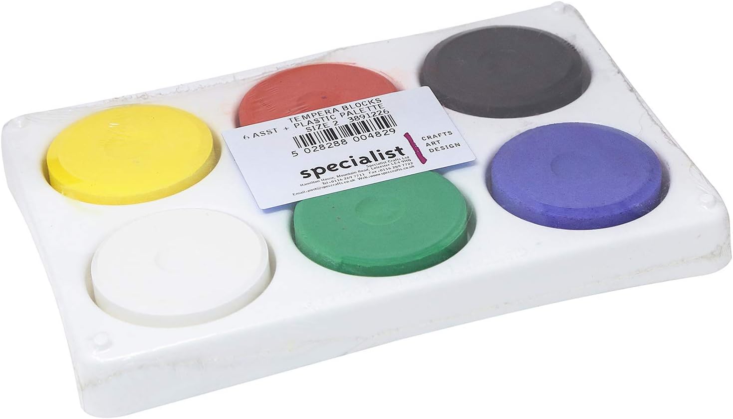 Specialist CraftsTempera Blocks Size 2 Assorted with 6 Well Palette