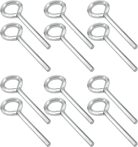 Hordion Juego de 12 llaves hexagonales de 18 pulgadas con bucle completo, llave Allen anular resistente para llavero, llave Allen de metal para