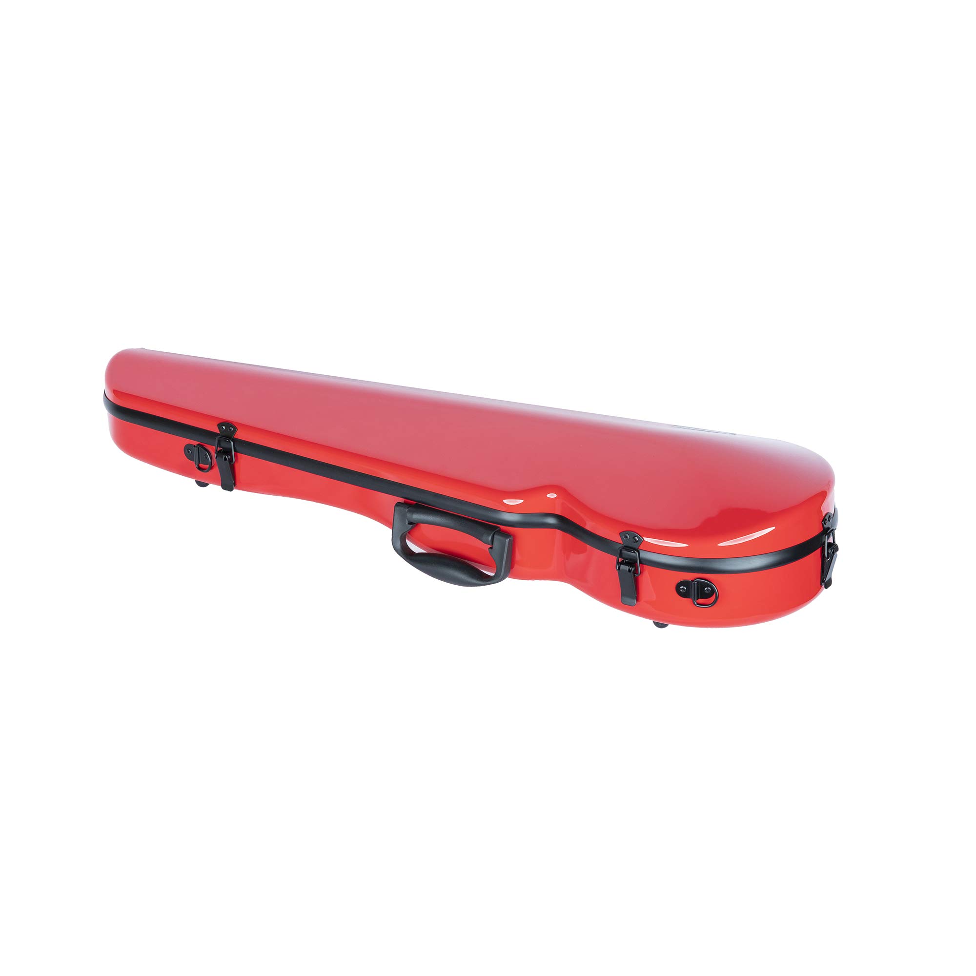 Cantana HiTech Compact Lightweight Violin Case with Velvet Interior and Two Bow Holders (Red)