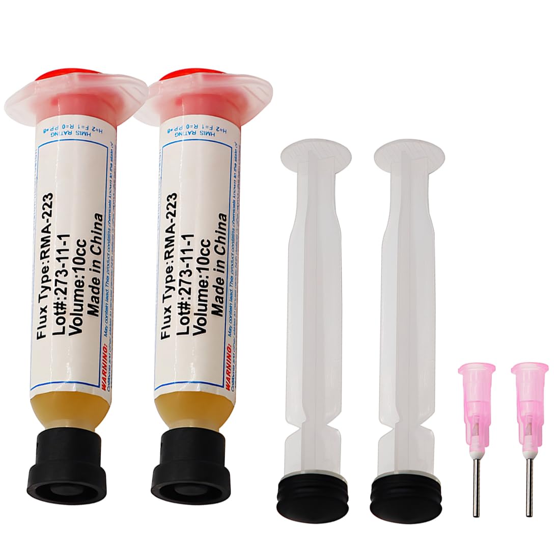 2 Piezas Flux para Soldar Estaño, 10 ml Flux Soldadura Electronica con 2 Empujado, Pasta de Soldadura sin Plomo de Jeringa, Punto de Fusión 138°C Pasta Soldar sin limpieza para BGA PCB SMD