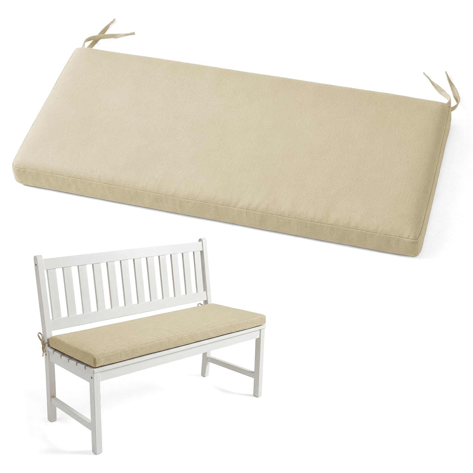 Linen Patio Furniture Cushions,Garden Bench Seat Pad,Indoor Bench Cushion