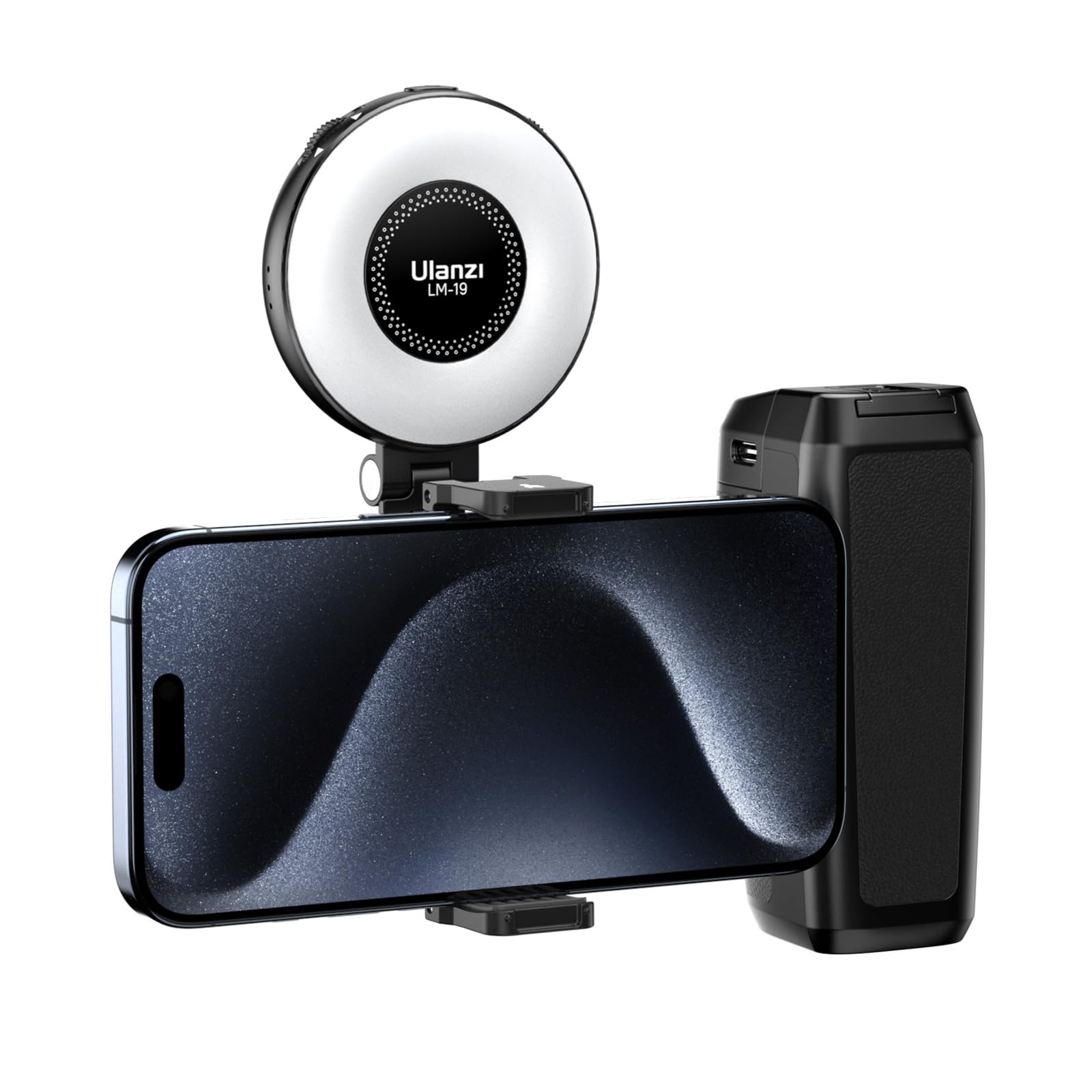 “ULANZI Ulanzi MA35 Empuñadura magnética para teléfono Inteligente — Empuñadura para cámara — para teléfonos Inteligentes de 5 a 9,5 cm de Ancho — con Control Remoto Bluetooth y Espejo — Negro