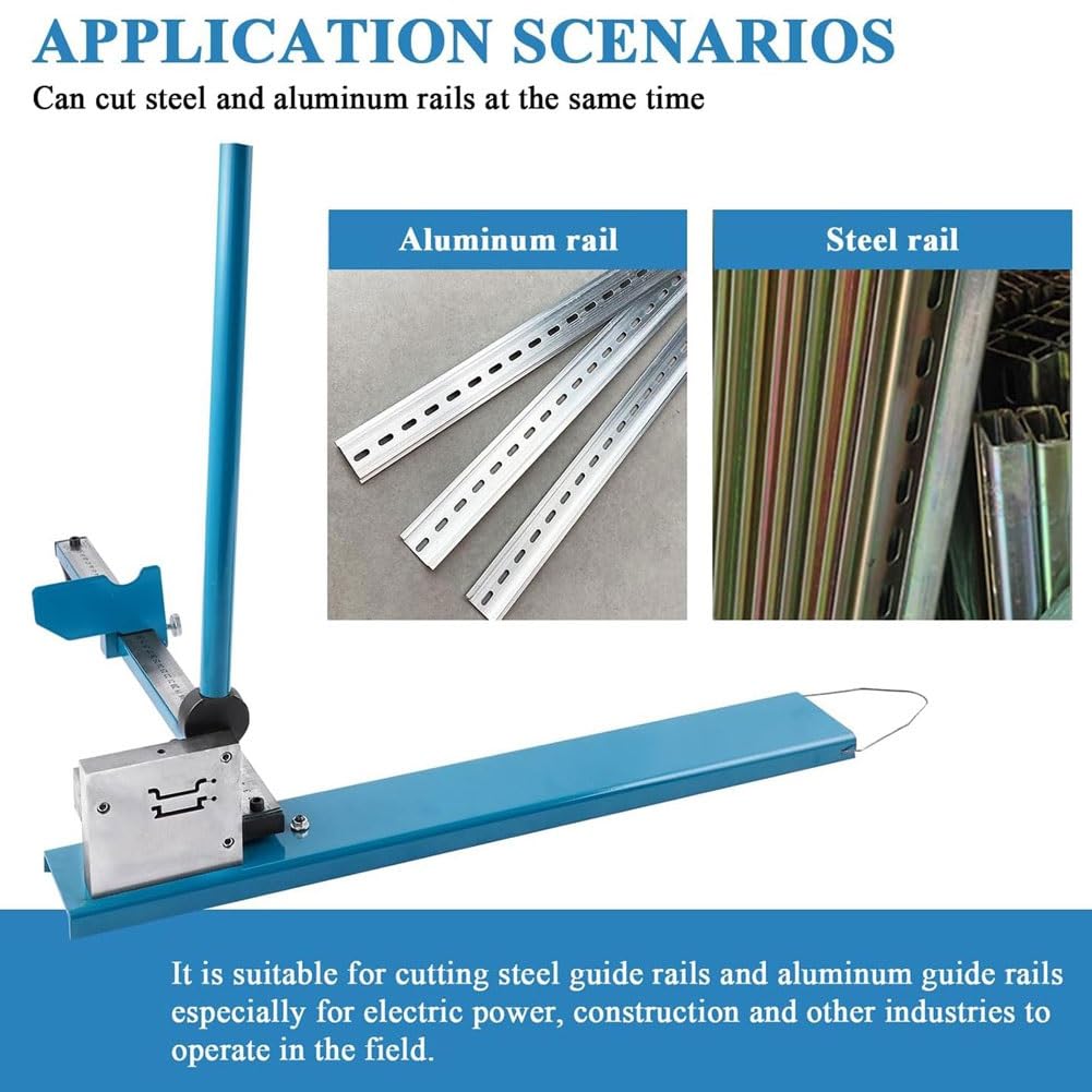 Taglierina per guida DIN con righello da 50 cm, taglierina a doppia scanalatura per guida scanalata in acciaio/alluminio, larghezza 35 mm, altezza 7,5 mm, macchina da taglio per canaline