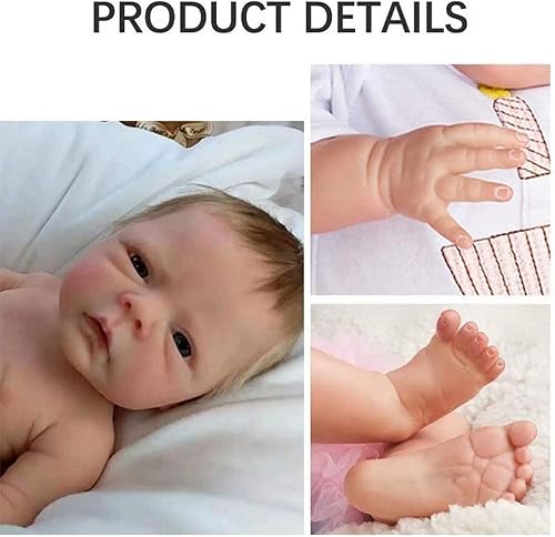 Miniatura 9 de EURORA Muñecas Reborn Baby Girl de 18 pulgadas, cuerpo de silicona de vinilo, muñecas de bebé Reborn con ropa y biberones, regalo para niños a