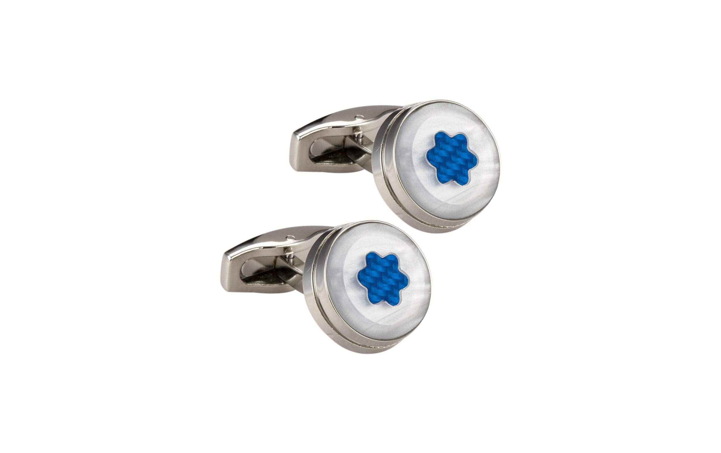 knighthood Iconic Star Emblem Formal Executive Cufflinks For Men (Silver & Blue)-picture-18