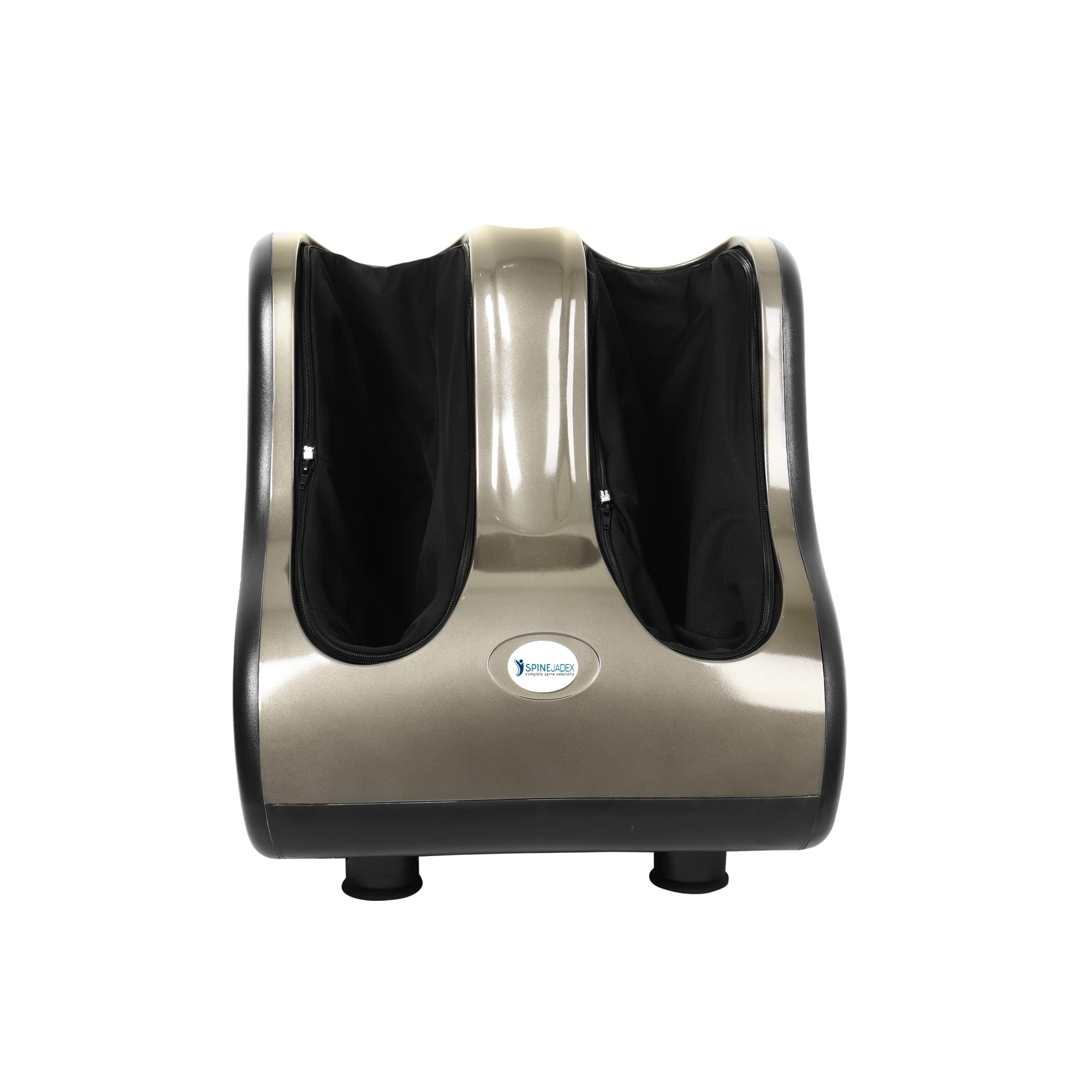 Spine Jadex Foot, Calf & Leg Massager, with Vibration & Heat 3 Massage Levels, 4 Motors (Black -silver)