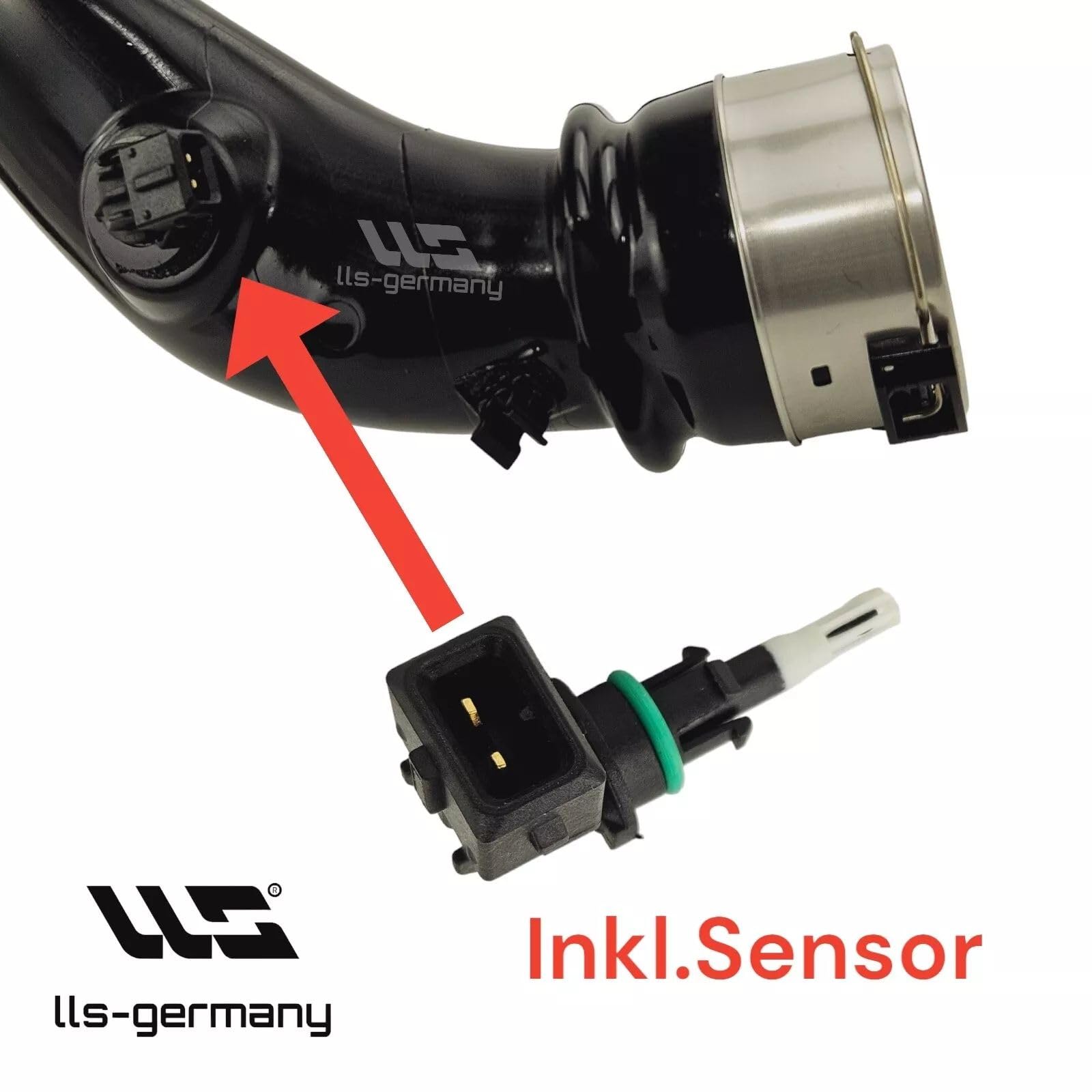 LLS-GERMANY Manguera turbo compatible con B M W Serie 1 Cabriolet (E88), Serie 1 Coupé (E82), 118d, 120d, 123d, 125i, 11617797483, 1161-7797483, 11614724502, 1161-47245, conexión original HENN