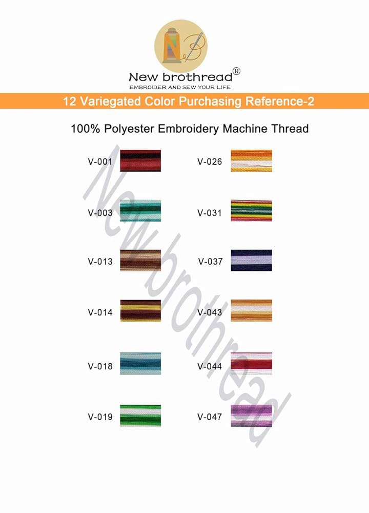 New Brothread 63 Colours Polyester Machine Embroidery Thread Kit 500M