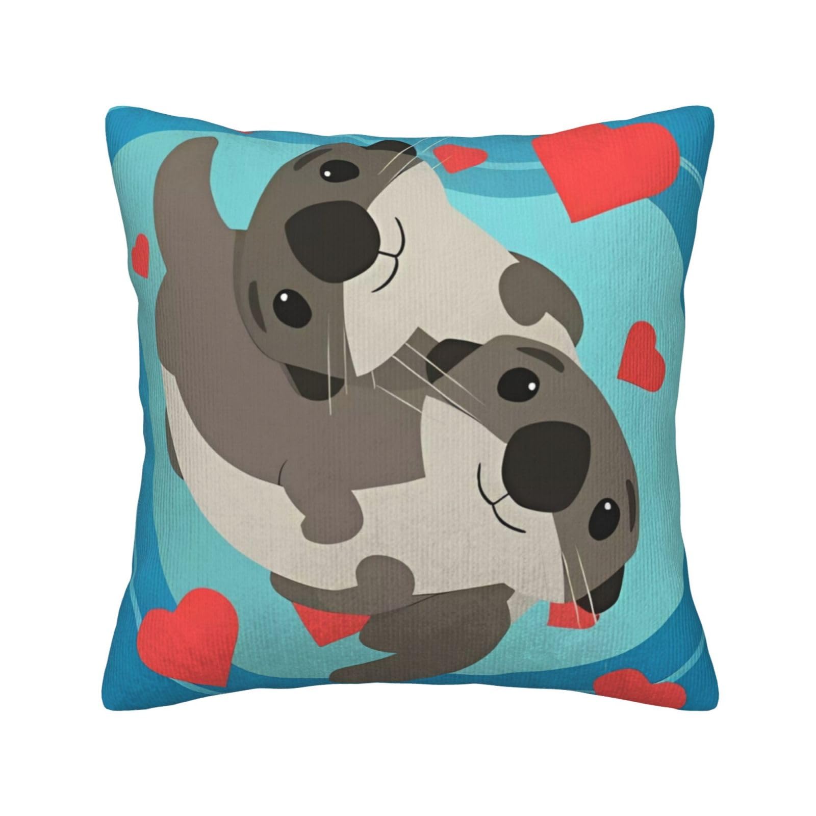 Housse de coussin loutre douce pour apporter de la joie dans votre salon