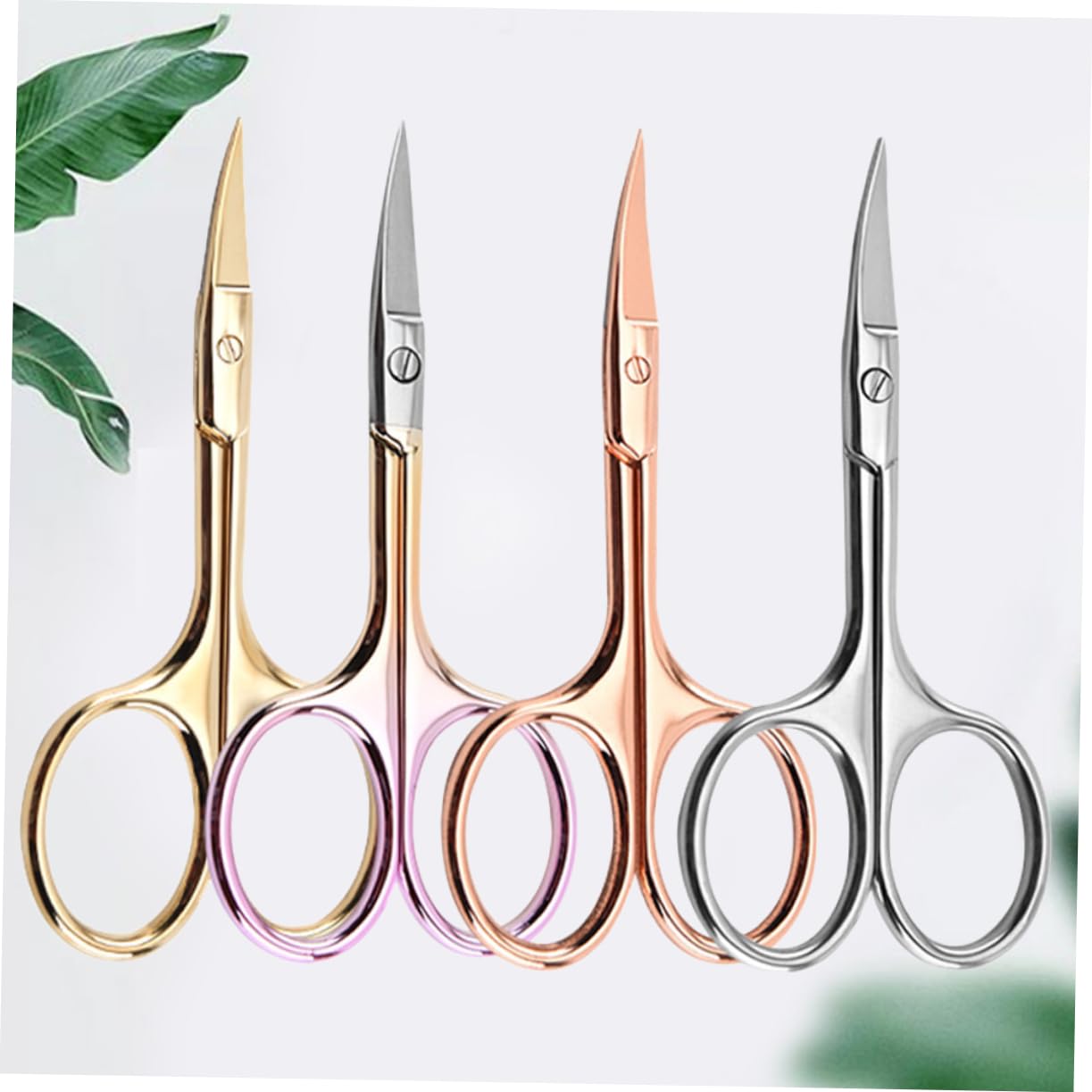minkissy 12 Piezas Tijeras Para El Pelo De Las Orejas Tijeras De Cejas Tijeras De Vello Facial Tijeras Curvas Para El Vello Facial Tijeras De Bigote Cuchillo Recortador Punta Recta Hombre