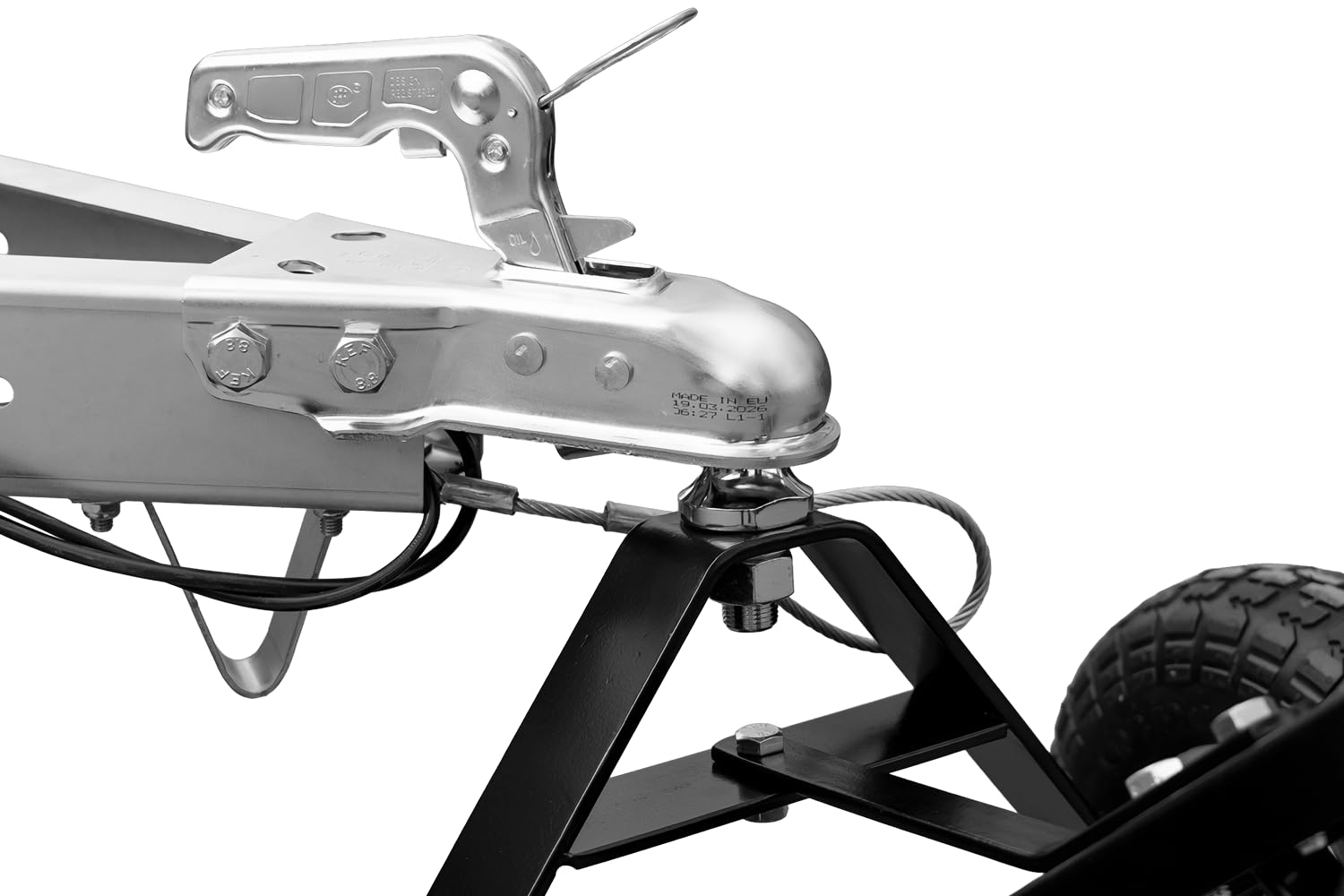 UNITRAILER Carro de Maniobra para Remolque de 270 kg con Bola de 50 mm | Estructura de acero con ruedas neumáticas de 10 pulgadas. Para mover caravanas, remolques de motos y barcos en garajes.