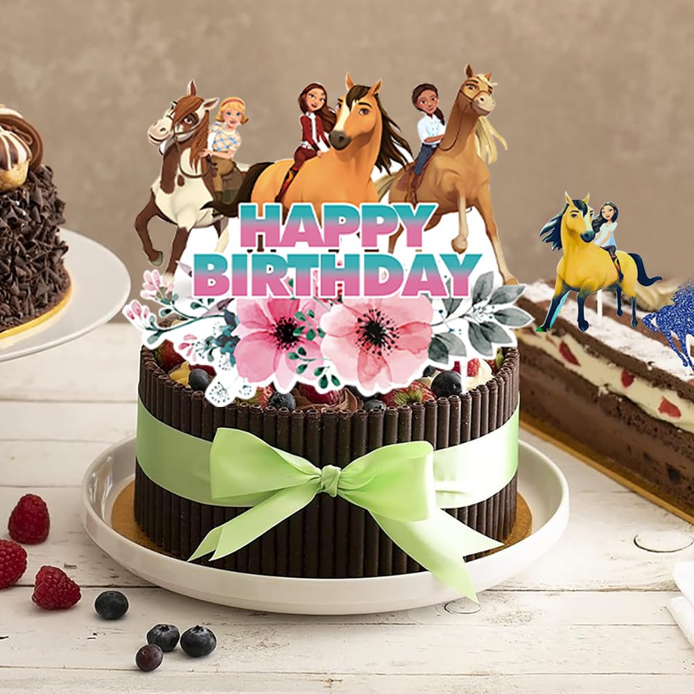 22-teiliges Pferde-Kuchen-Topper-Set – Mit Happy Birthday, 6 Pferdefiguren & 15 Cupcake-Toppern – Aus Hochwertigem Kunststoff 22-teiliges Pferde-Kuchen-Topper-Set – Mit Happy Birthday, 6 Pferdefiguren & 15 Cupcake-Toppern – Aus Hochwertigem Kunststoff