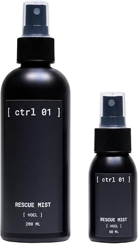 [ ctrl 01 ] Rescue Mist Duo (200ml + 50ml) - Hypochlorous Acid (HOCl) Face & Body Spray - 30-Second Skin Reset Post-Workout, Pilates & Gym - Vegan, pH Balanced, Fine Mist Skin Tool & Odour Control