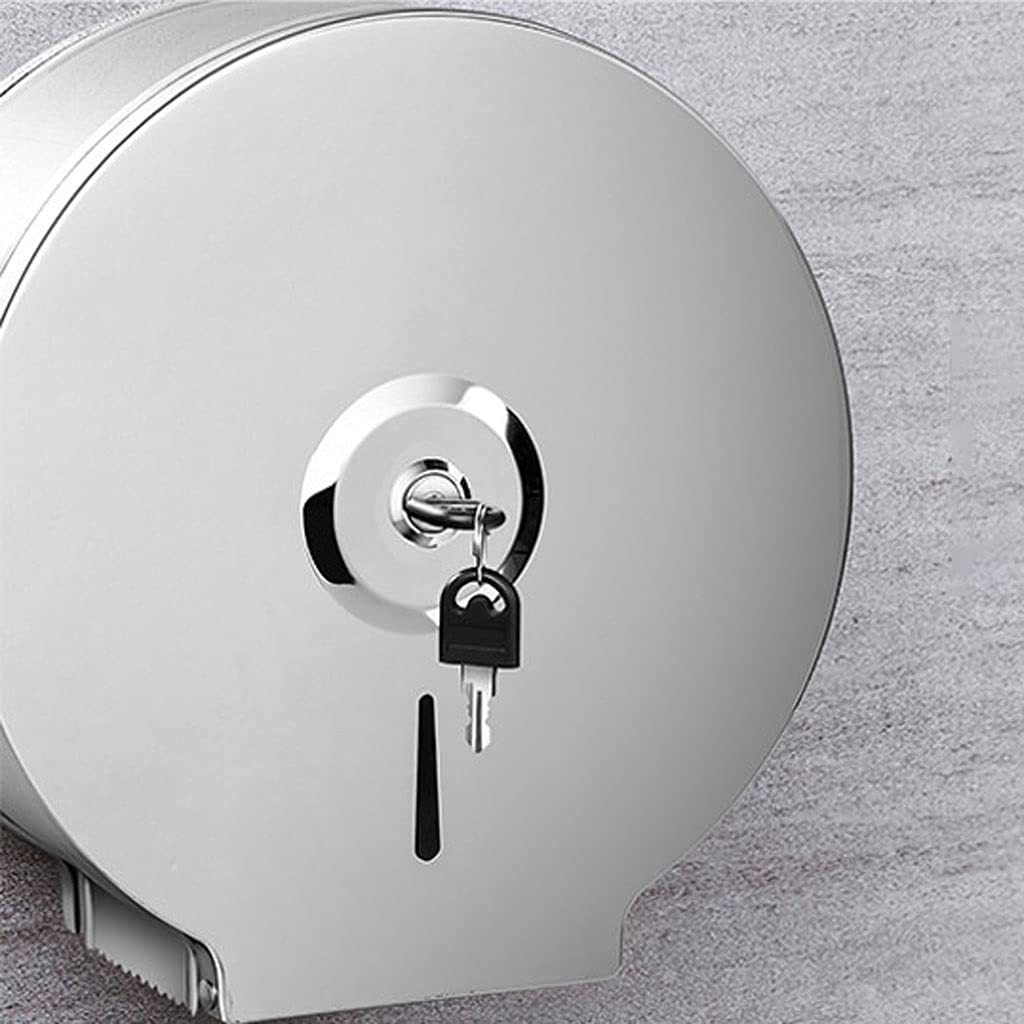 Caja Dispensadora de Pañuelos Dispensador de toallas de papel comercial montado en la pared, dispensador extra grande del papel higiénico, acero inoxidable para uso comercial o doméstico con una llave