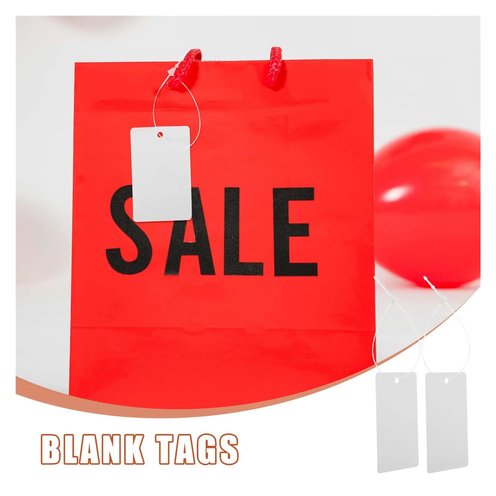 Lot de 1000 étiquettes de prix vierges en plastique avec ficelle pour vêtements, vente au détail, étiquettes résistantes à l'usure, faciles à afficher